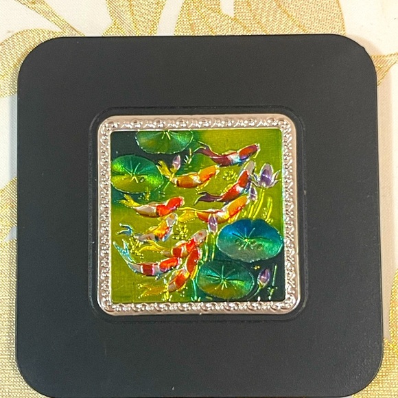 Colorful Chinese Carp Fish Coasters Set 6 Pieces - Picture 6 of 9